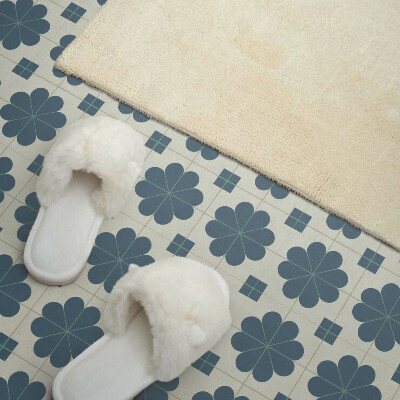 Vinyl wandbekleding Controleer met een bloemenaccent