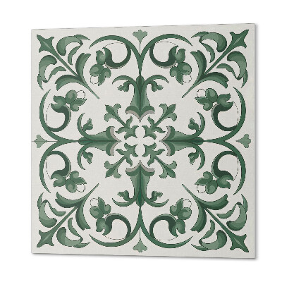 Wandbekleding vinyl Groen patroon met bloemenaccenten