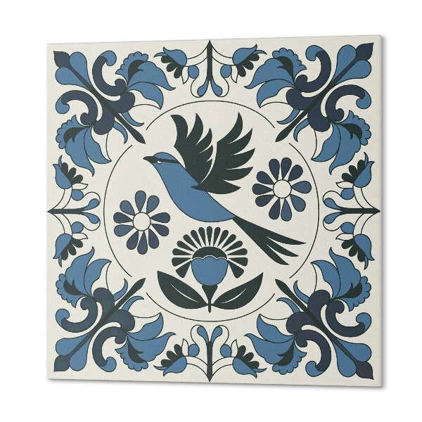 Pvc wandpaneel Patroon met vogels en bloemenaccenten