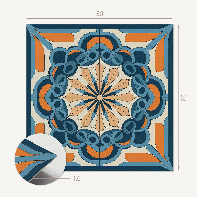 Wandbekleding vinyl Bloemenpatroon in mandala -stijl