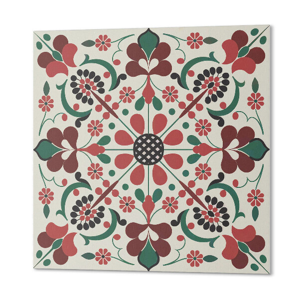 Vinyl wandbekleding Bloemen in evenwichtig symmetrisch ontwerp