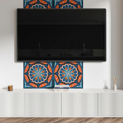 Vinyl wandbekleding Mandalapatroon met bladmotief