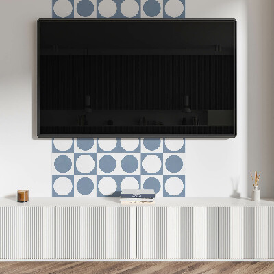 Wandbekleding vinyl Geometrie van cirkels in een rastersysteem