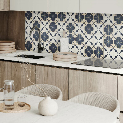 Wandbekleding vinyl Bloemenpatroon op een effen achtergrond