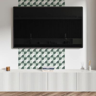 Wandbekleding vinyl Patroon met cirkels en vierkanten in geometrie