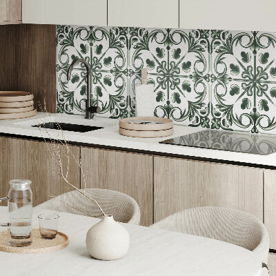 Wandbekleding vinyl Bloemmotief in tegelstijl