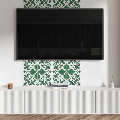 Vinyl wandbekleding Decoratieve plantenaccenten met ornamenten