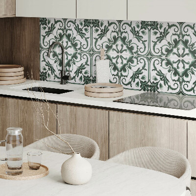 Wandbekleding vinyl Bloemmotieven in een vierkante opstelling