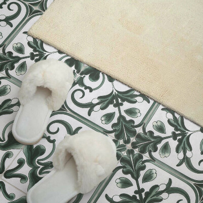 Wandbekleding vinyl Bloemmotieven in een vierkante opstelling