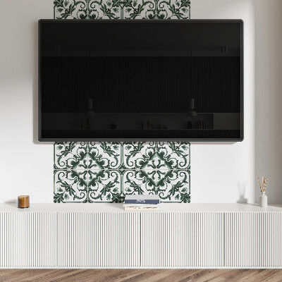 Wandbekleding vinyl Bloemmotieven in een vierkante opstelling