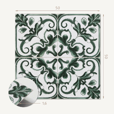 Wandbekleding vinyl Bloemmotieven in een vierkante opstelling