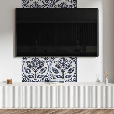 Vinyl wandbekleding Plantentekening in keramiek