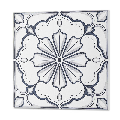 Vinyl wandbekleding Tekening van bloemen op een tegel