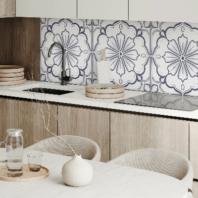 Vinyl wandbekleding Tekening van bloemen op een tegel