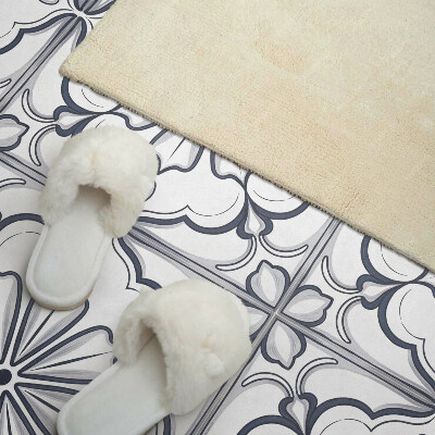 Vinyl wandbekleding Tekening van bloemen op een tegel