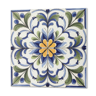 Pvc wandpaneel Bloemenpatroon in een keramische esthetiek