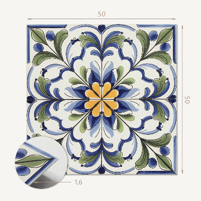 Pvc wandpaneel Bloemenpatroon in een keramische esthetiek