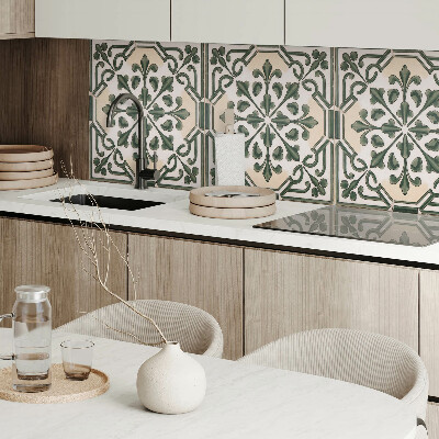 Vinyl wandbekleding Bloemenpatroon op keramiek