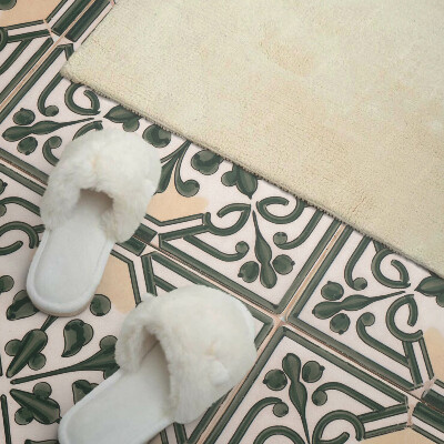 Vinyl wandbekleding Bloemenpatroon op keramiek