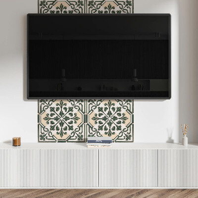 Vinyl wandbekleding Bloemenpatroon op keramiek