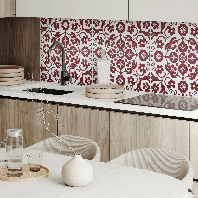 Vinyl wandbekleding Ornamenten met bloemen in een harmonieuze combinatie