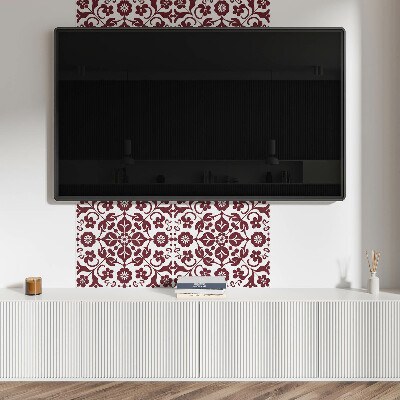 Vinyl wandbekleding Ornamenten met bloemen in een harmonieuze combinatie