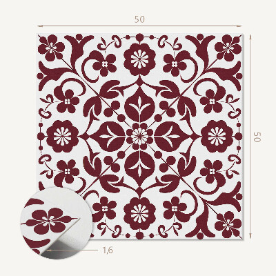 Vinyl wandbekleding Ornamenten met bloemen in een harmonieuze combinatie