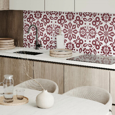 Wandbekleding vinyl Plantenontwerp met bloemen en bladeren