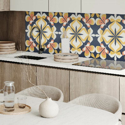 Pvc wandpaneel Bloemen in een geometrische opstelling