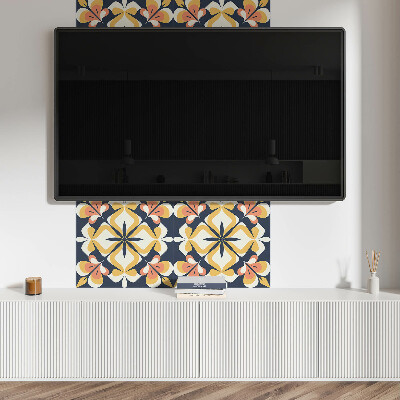 Pvc wandpaneel Bloemen in een geometrische opstelling