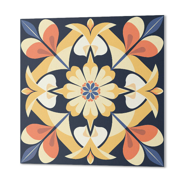 Vinyl wandbekleding Mandala-motief met een bloemenpatroon