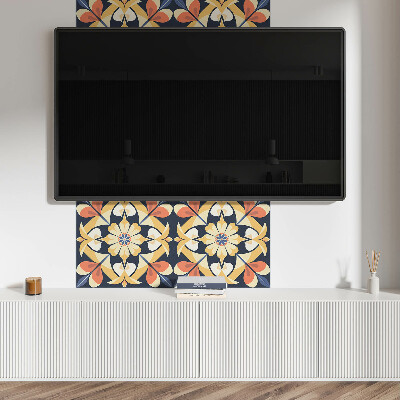 Vinyl wandbekleding Mandala-motief met een bloemenpatroon