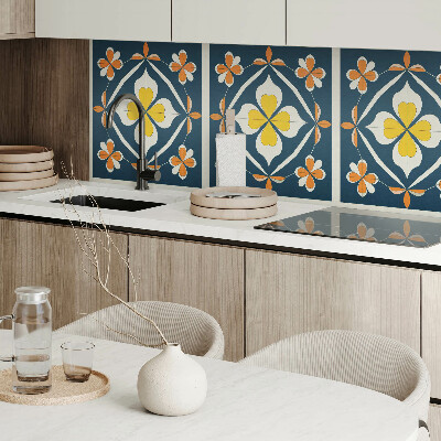 Wandbekleding vinyl Harmonie van bloemen in een symmetrische versie