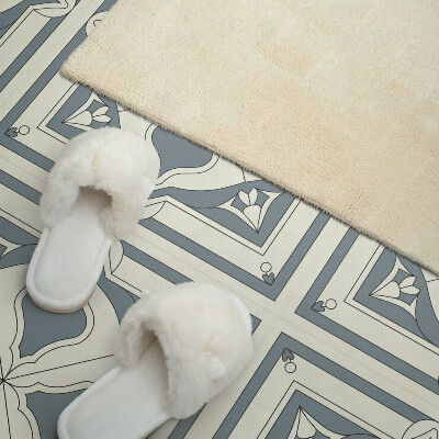 Vinyl wandbekleding Bloemenmotief op tegels