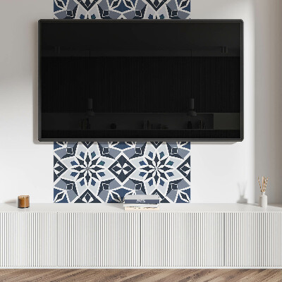 Pvc wandpaneel Modern bloemenmotief met geometrie