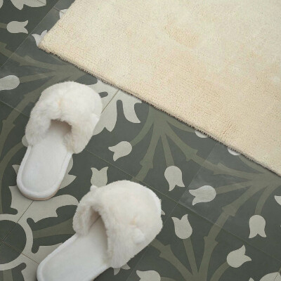 Vinyl wandbekleding Groen design op tegels