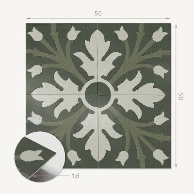 Vinyl wandbekleding Groen design op tegels