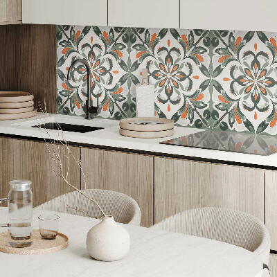 Pvc wandpaneel Een patroon van bloemen omgeven door bladeren