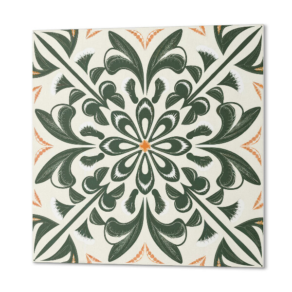 Vinyl wandbekleding Een plantenpatroon met een bladaccent