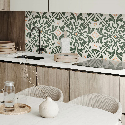 Vinyl wandbekleding Een plantenpatroon met een bladaccent