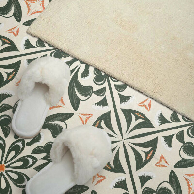 Vinyl wandbekleding Een plantenpatroon met een bladaccent