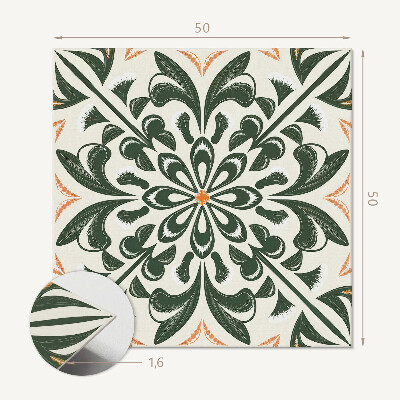 Vinyl wandbekleding Een plantenpatroon met een bladaccent