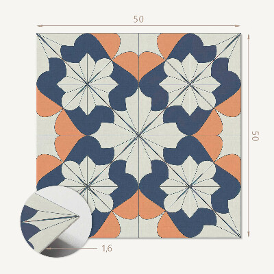 Vinyl wandbekleding Bloemen in een moderne geometrische stijl