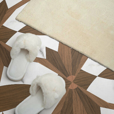 Vinyl wandbekleding Geometrische combinatie met houten elementen