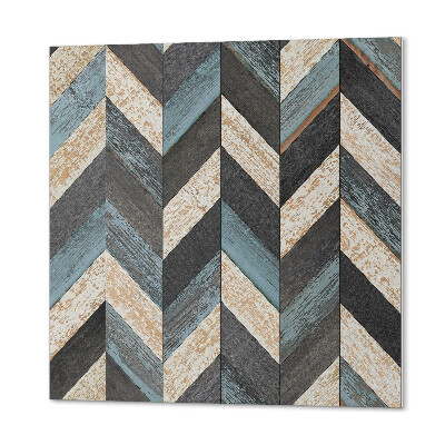 Wandbekleding vinyl Geometrische zigzaglijnen met een vleugje hout