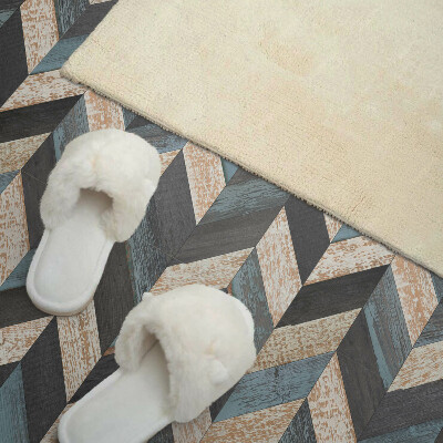 Wandbekleding vinyl Geometrische zigzaglijnen met een vleugje hout