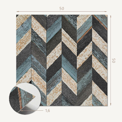 Wandbekleding vinyl Geometrische zigzaglijnen met een vleugje hout