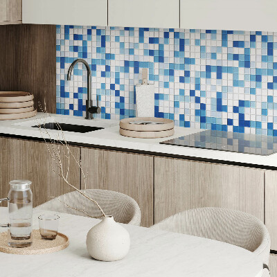 Pvc wandpaneel Blauwe mozaïek met subtiele kleurverlopen