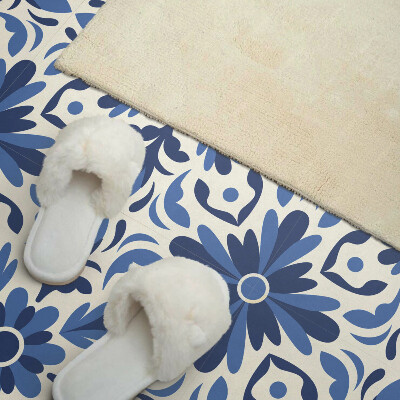 Wandbekleding vinyl Bloemen en bladeren in een harmonieuze combinatie