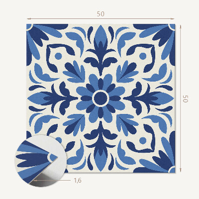Wandbekleding vinyl Bloemen en bladeren in een harmonieuze combinatie